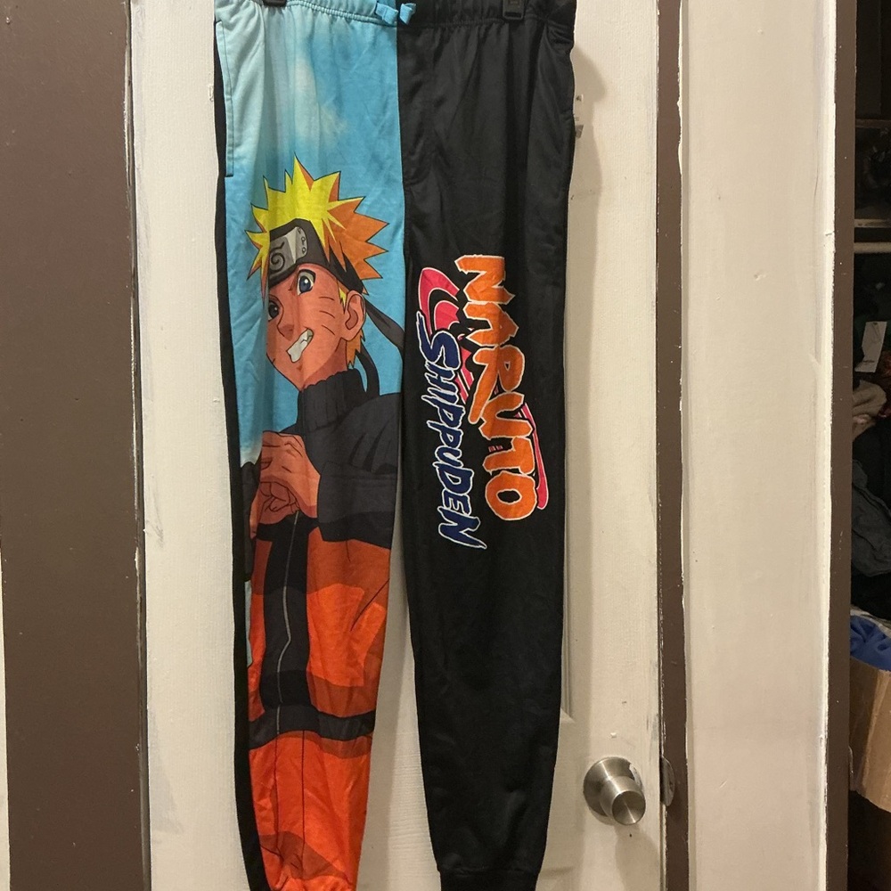 Naruto Shippuden Men's Jogger Pants - Black and Blue